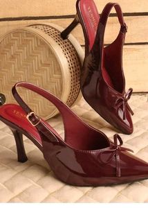 Burgundy Heels with Bow & get a freebie