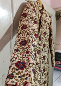 Rad+Blue Floral Design Sherwani