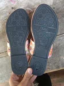 Peach Colour Slippers For Party Wear