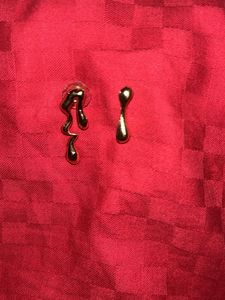 Asymmetrical Dripping Gold Earrings