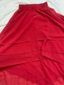 Red Tiered Chiffon Top