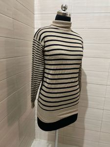 Korean Striped Turtleneck Sweater