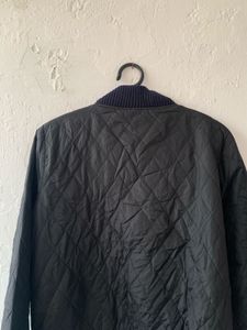 Quilted Black Bomber Jacket