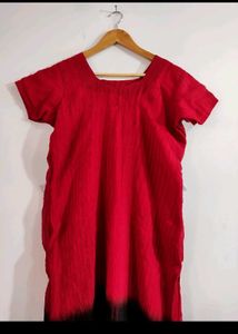 Red &amp; Black Dip-Dyed TOP