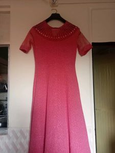 Elegant Peach  Maxi Party Gown