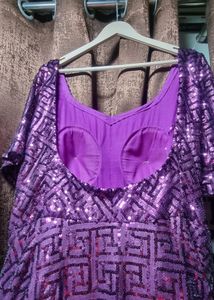 Wine Color Floor Touching Gown