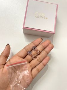 GIVA Rose Gold Zircon Drop Earrings ✨