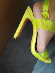 Neon green heels