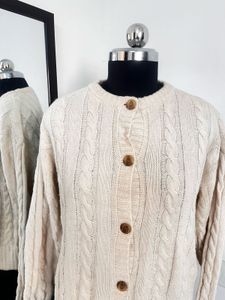 Cream Cable Knit Cardigan