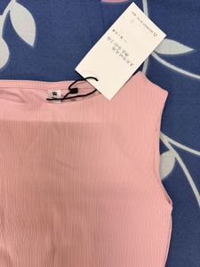 Pink Ribbed Tank Top