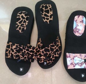 Floral &amp; Animal Print Bow Sandals