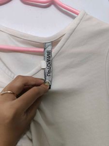 Cute Beige Drawstring Top
