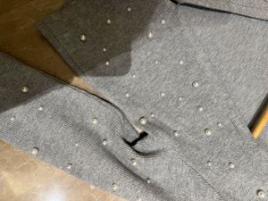 ZARA Grey Pearl Embellished Cardigan