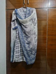 Wintery Checkered Embroidered Kurta Set Of 3