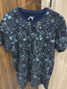 Patterned Navy T-Shirt