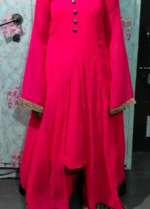 💖 Royal Pink Indo-Western Anarkali Dress 💖