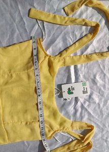 Brand New(Newme)Yellow Solid Chiffon Strapy Dress