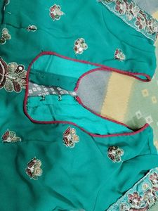 Beautiful Half Net Georget Sari