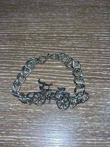 Silver Bike Chain Friendship Band Bracelet