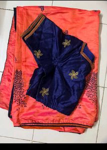 New Elegant Peach Saree with Blouse