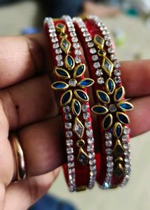 Red & Blue Stone Bangles