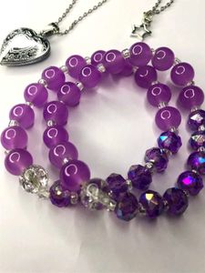 2 Purple Beaded Bracelet