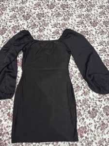 Black Long Sleeve Mini Dress