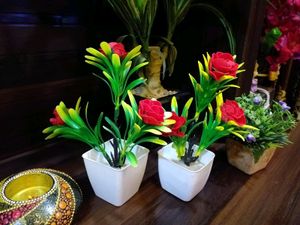 🆕️ Artificial Flower Vase Set Of 2 Small