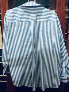 Oversized Blue And White Striped Shirt 👔