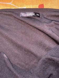 Shein Heart Shape Neck Chic Black Long Sleeve Top