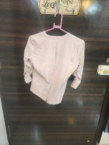 Nude Blazer With Fancy Sleeves