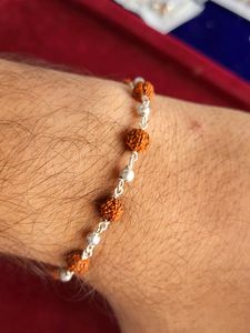 Silver Rudraksh Trendy Rakhi / Bracelet