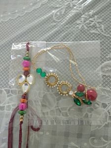 Rakhis for Bhai Bhabhi With Kundan &amp; Beads
