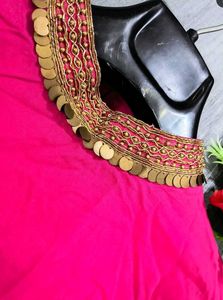 Golden Neck Detailed Pink Tunic/Top