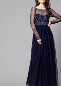 STREET 9 Navy Blue Embellished Maxi Dress