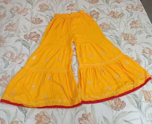&#34;Yellow Sharara Set with Intricate Embroidery&#34;