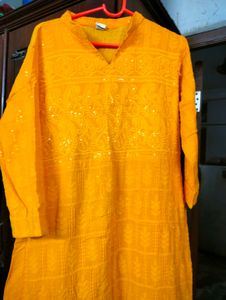 Yellow Colour Kurti Pant Sets.Very Good  Sets Hai.