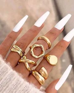 Gold Statement Rings (Set of 5)
