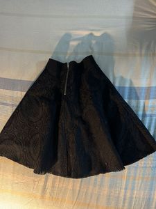Net Detailing A Line Black Skirt For Women