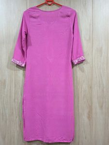 Pink Embroidered Kurti