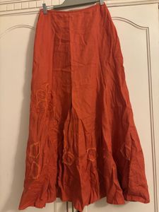 Marks and Spencer Orange Embroidered Skirt