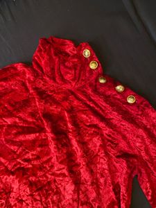 winter velvt red Bodycon