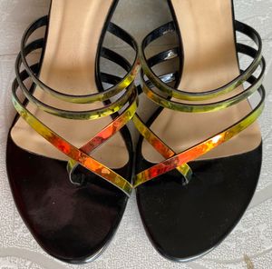 PBH Black &amp; Golden Heels – Size 39