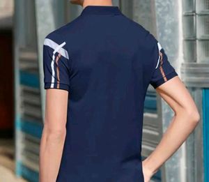 Checked Navy Blue Polo Shirt