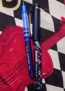 Reynolds Trimax Gold , V7 Blue Pen With Cartage