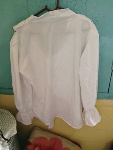 Ruffle Trim Tie Neck Blouse