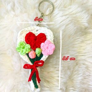 Crochet Love Bouquet Keychain