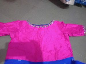 Bandine Blue And Pink Combination Umbrella Dress