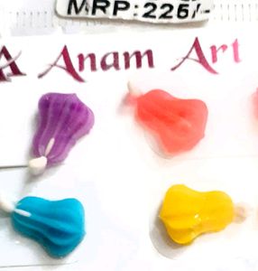 Designer Flower Work Stud Earring 12 Set 1 Dozen