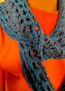 **Elegant Blue Crochet Muffler/Fashion Accessory